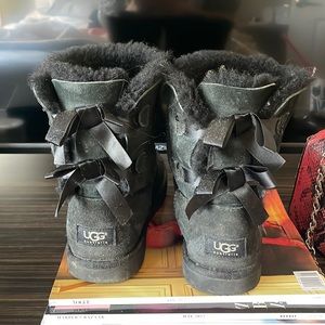 Ugg black bow boots